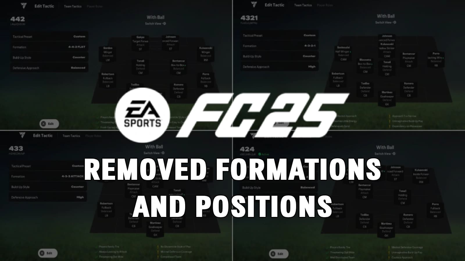 FC 25 Ultimate Team: Formations and Positions Removed