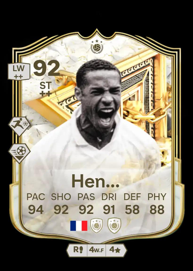 Thierry Henry FUT Immortals ICON ST 92 rated