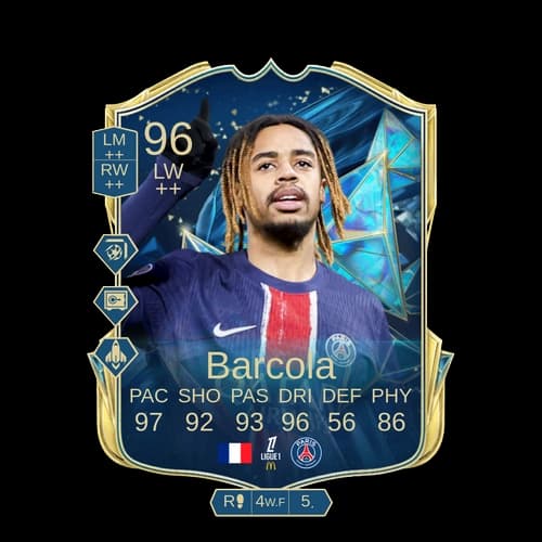 Bradley Barcola TOTS LW 96 rated