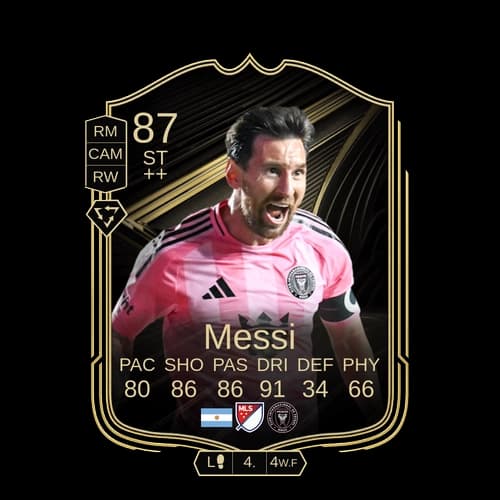 Lionel Messi Team of the Week ST 87 rated