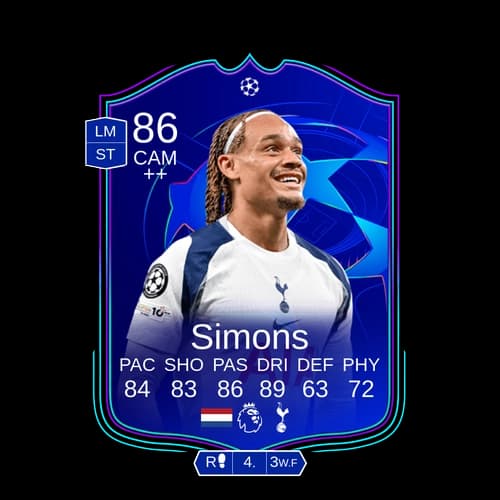 Xavi Simons UCL Road to the Knockouts CAM 86 rated